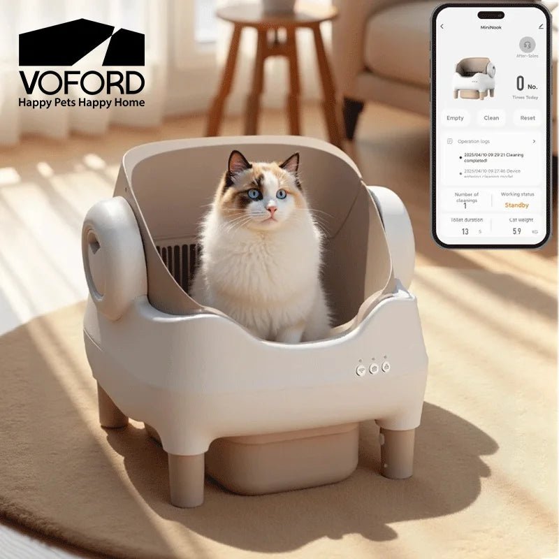 APP Controlled Automatic Cat Litter Box - Self Cleaning - zinko