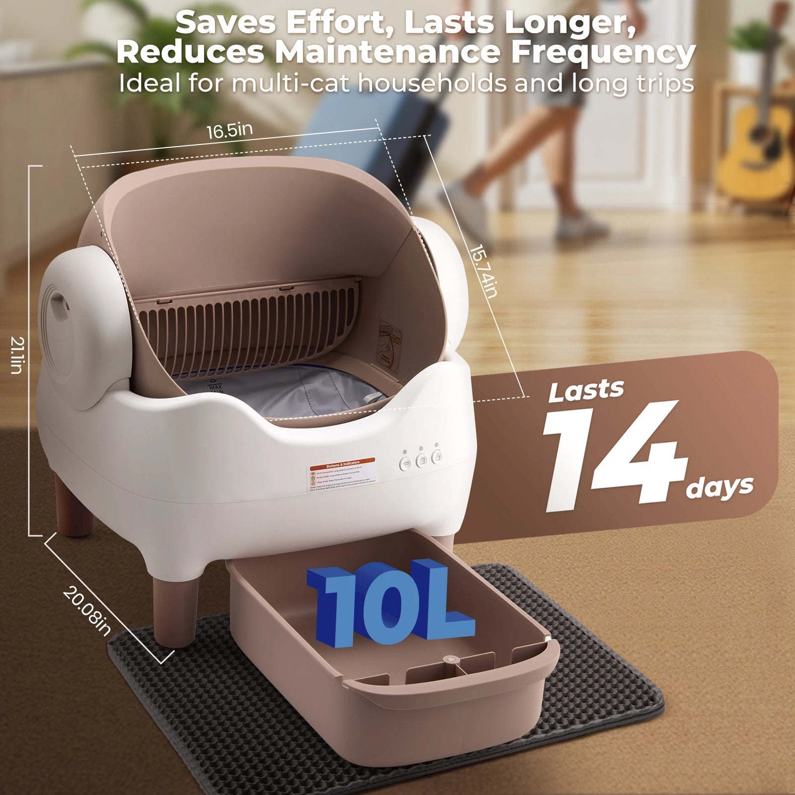 APP Controlled Automatic Cat Litter Box - Self Cleaning - zinko