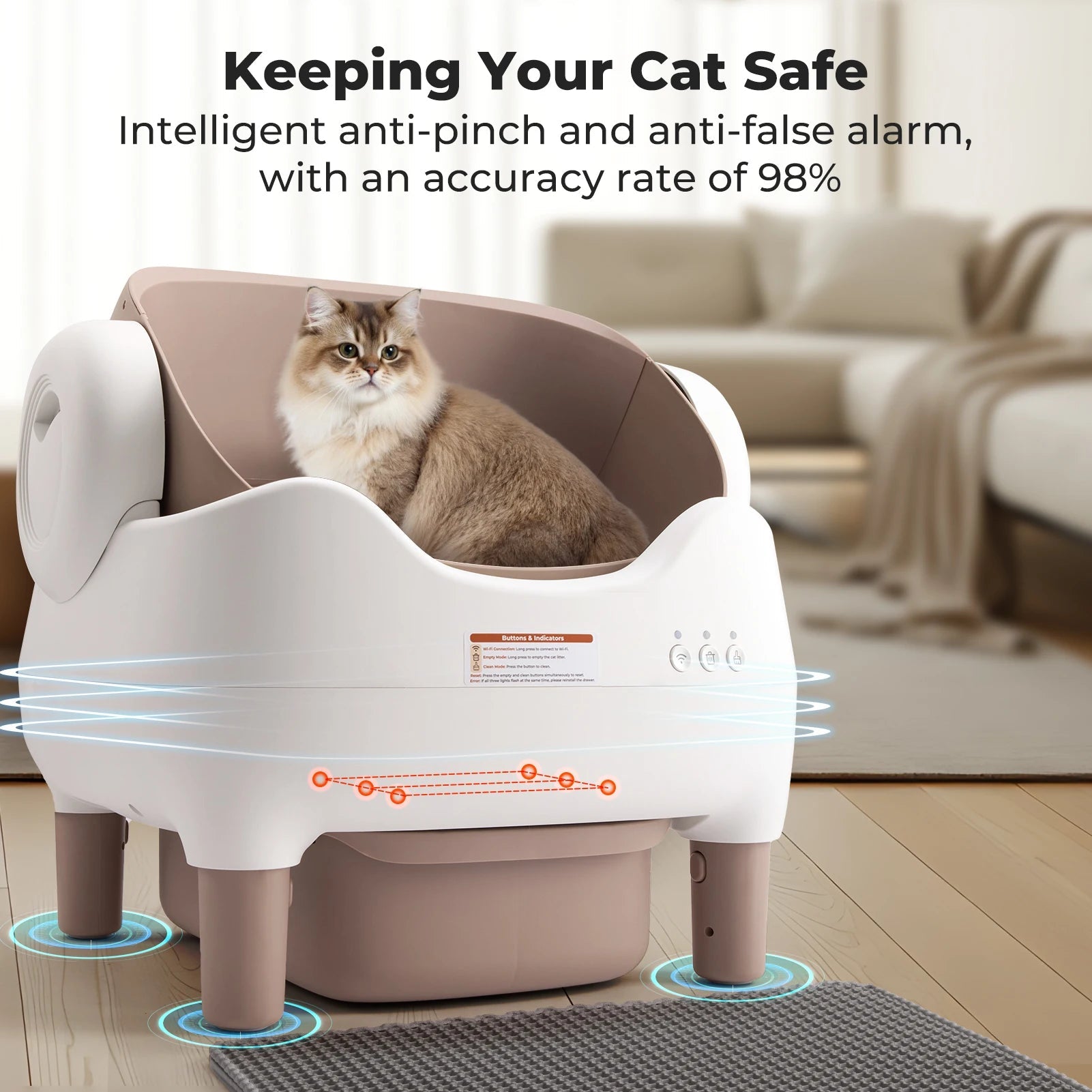 APP Controlled Automatic Cat Litter Box - Self Cleaning - zinko