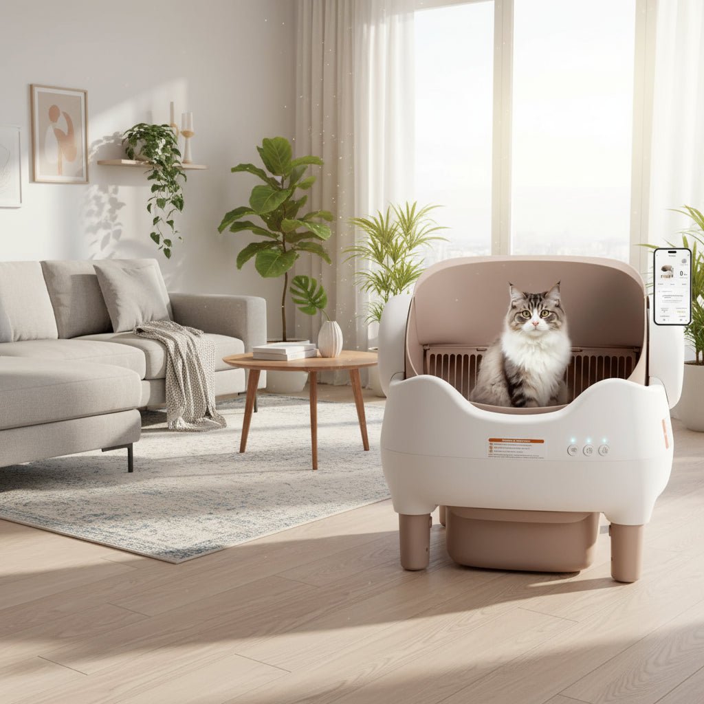 APP Controlled Automatic Cat Litter Box - Self Cleaning - zinko