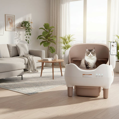 APP Controlled Automatic Cat Litter Box - Self Cleaning - zinko