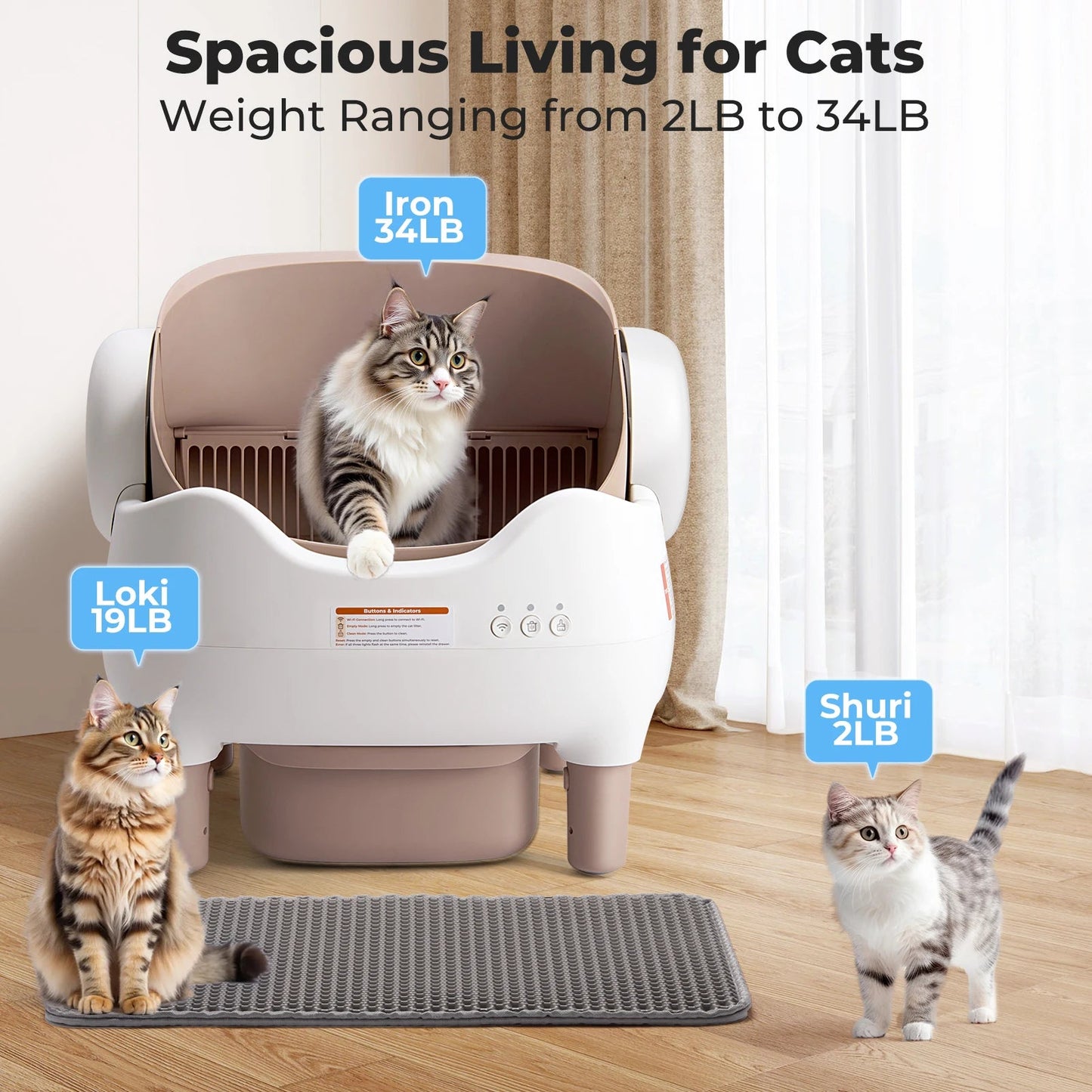 APP Controlled Automatic Cat Litter Box - Self Cleaning - zinko