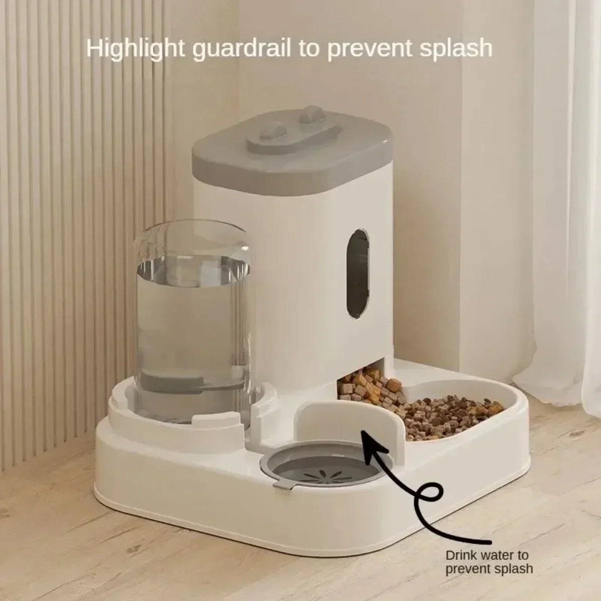 Automatic Feeder Dog Cat Food Bowl with Water Fountain - zinko