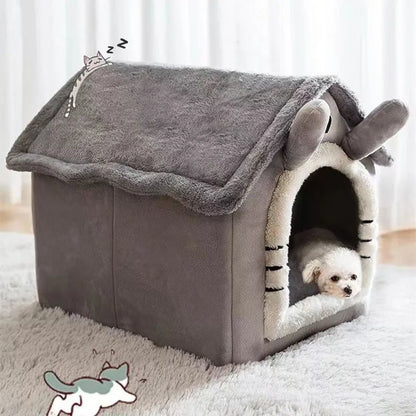 Foldable Pet House Removable Washable Cat House - zinko
