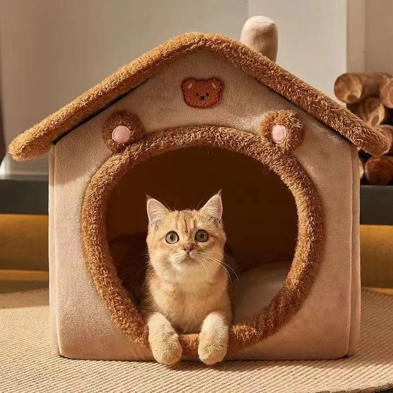 Foldable Pet House Removable Washable Cat House - zinko