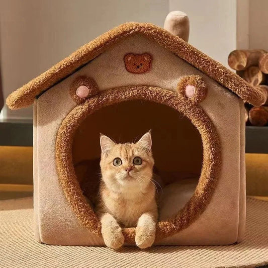 Foldable Pet House Removable Washable Cat House - zinko