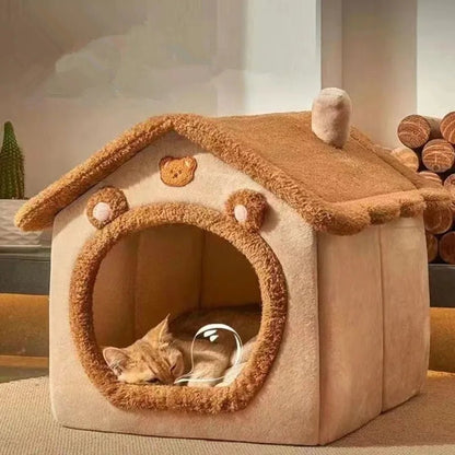 Foldable Pet House Removable Washable Cat House - zinko