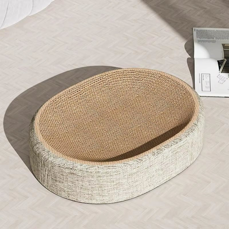 Oval Shape Scratch Pad for Cats Sisal Scratching - zinko