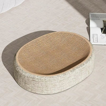 Oval Shape Scratch Pad for Cats Sisal Scratching - zinko