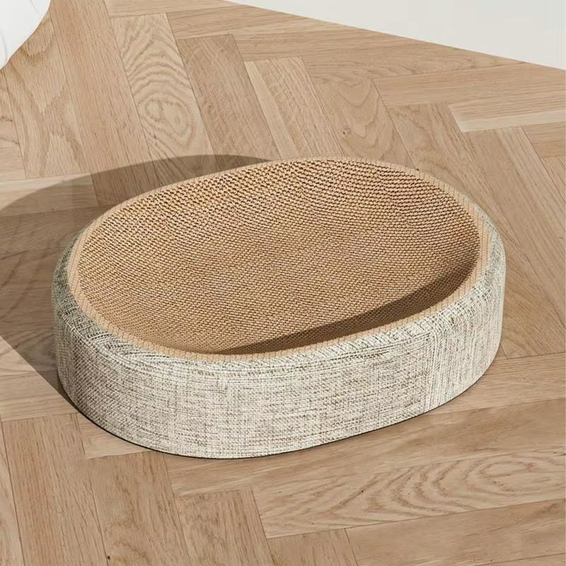 Oval Shape Scratch Pad for Cats Sisal Scratching - zinko
